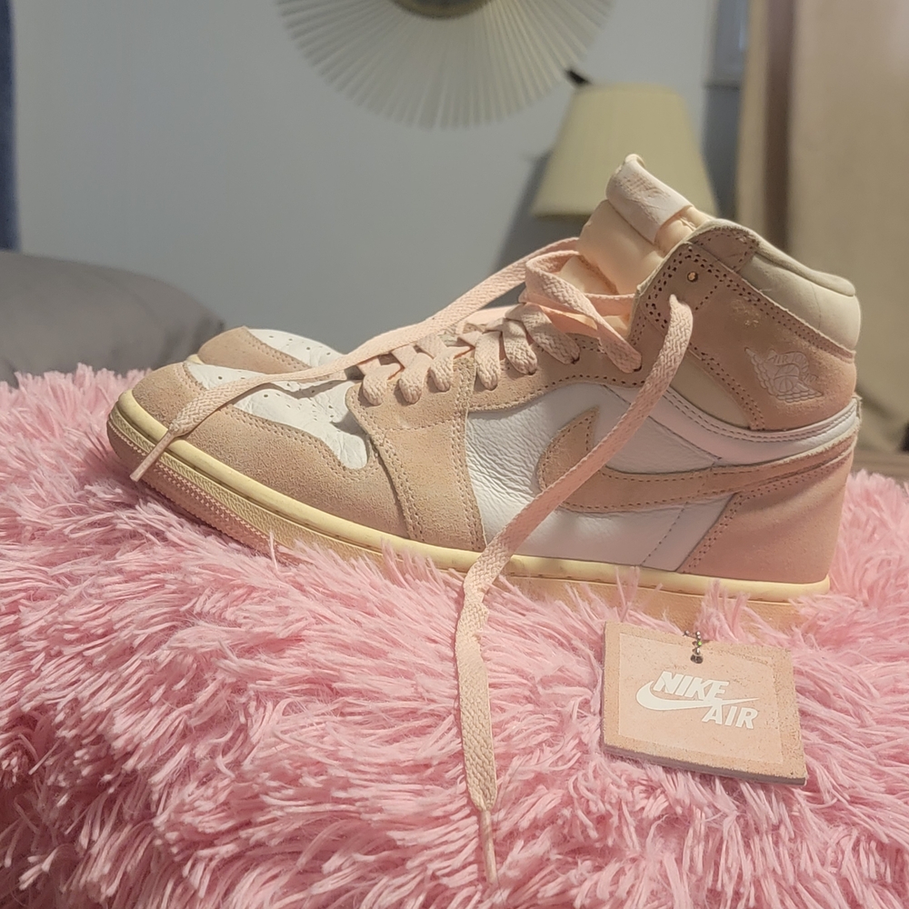 Nike Women's High-Top Sneakers - Pink and Cream